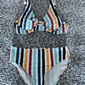 Striped Ladies Swim Set